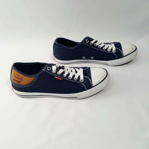 Levis Casual Comfort Canvas Sneakers Dark Blue 8 - Picture 3 of 10